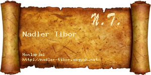 Nadler Tibor névjegykártya